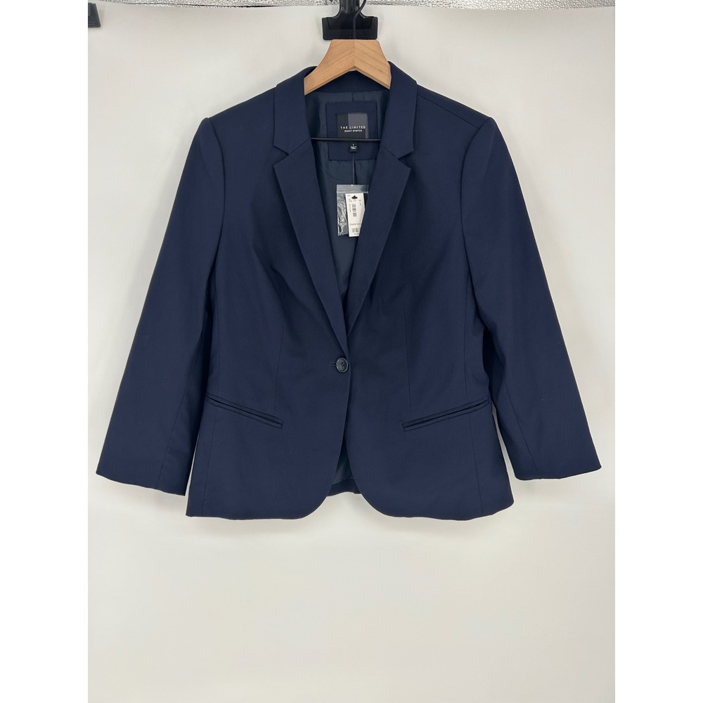 "NWT" The Limited Collection Women's Single Button Navy Blue Blazer Jacket-Large